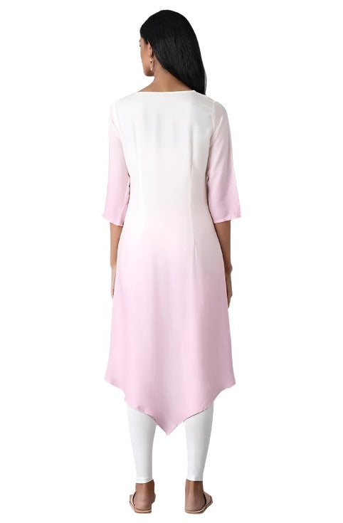 Bubblegum Pink Asymetric kurta in Paris