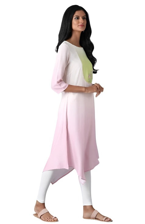 Bubblegum Pink Asymetric kurta in Paris