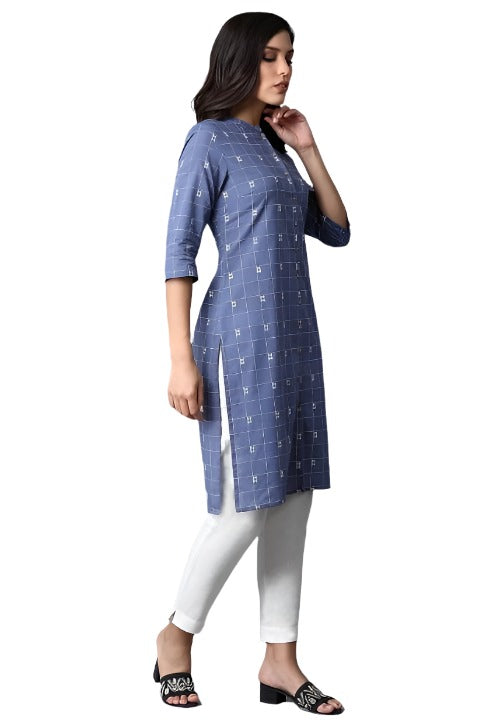 Dark Blue Printed kurta in Essen