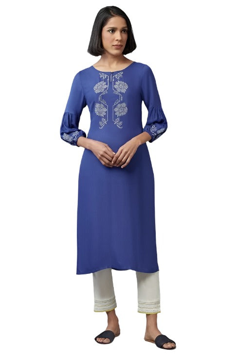Cobalt Blue Embroidered kurta in Berlin