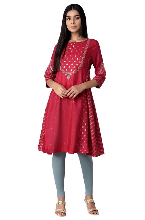 Persian Red Embroidered kurta in Paris