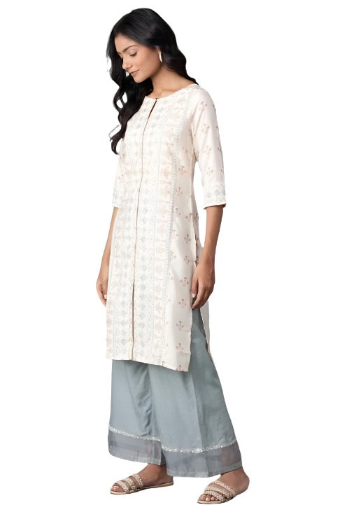Ecru Floral Printed kurta in Germany