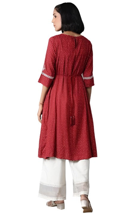 Brick Red Gathered kurta in Germany