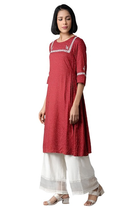 Brick Red Gathered kurta in Germany