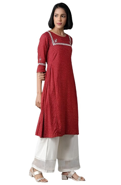 Brick Red Gathered kurta in Germany