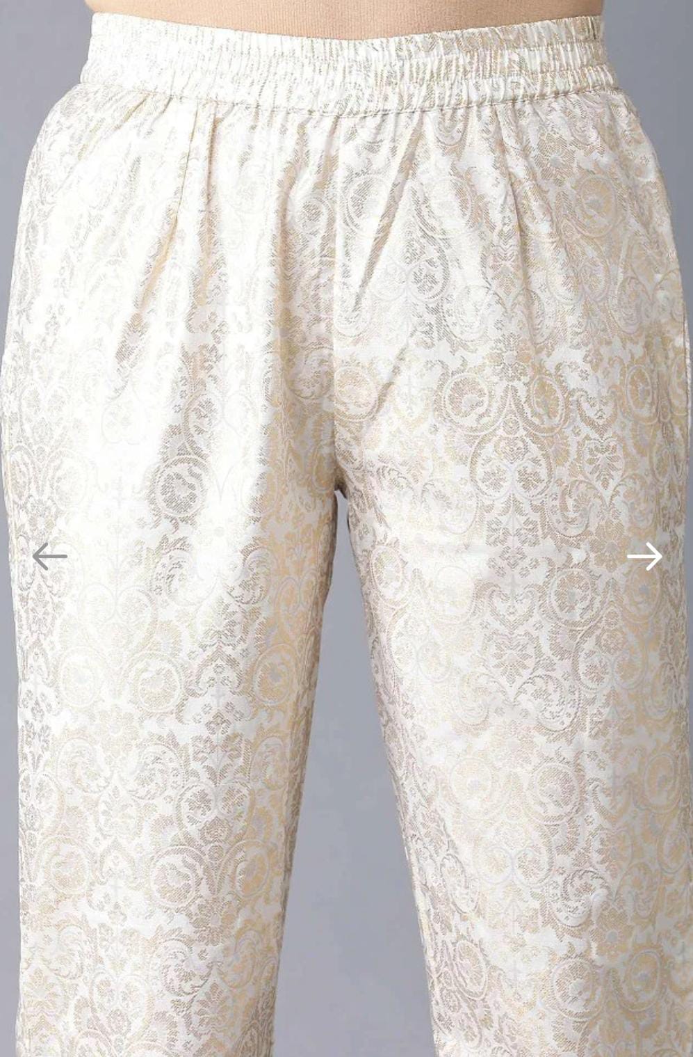 Off-White Yarn-Dyed Straight kurta-Trousers-Dupatta Set in Germany