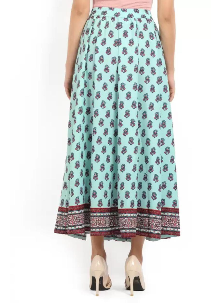 Women Printed Flared Multicolor Skirt in Essen