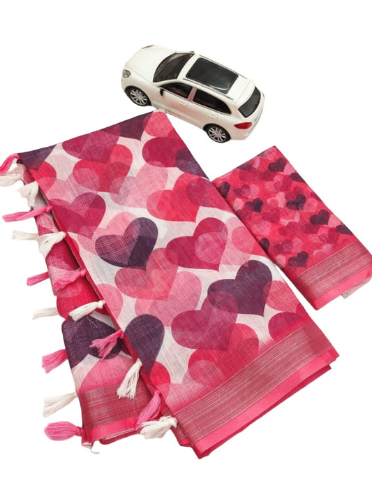 Digital Print Linen Sarees in Germany