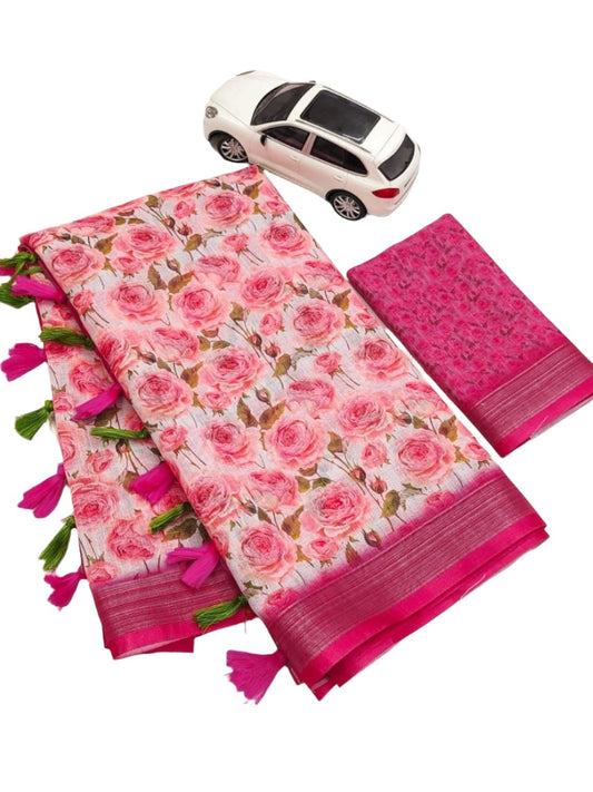 Digital Print Linen Sarees in Paris