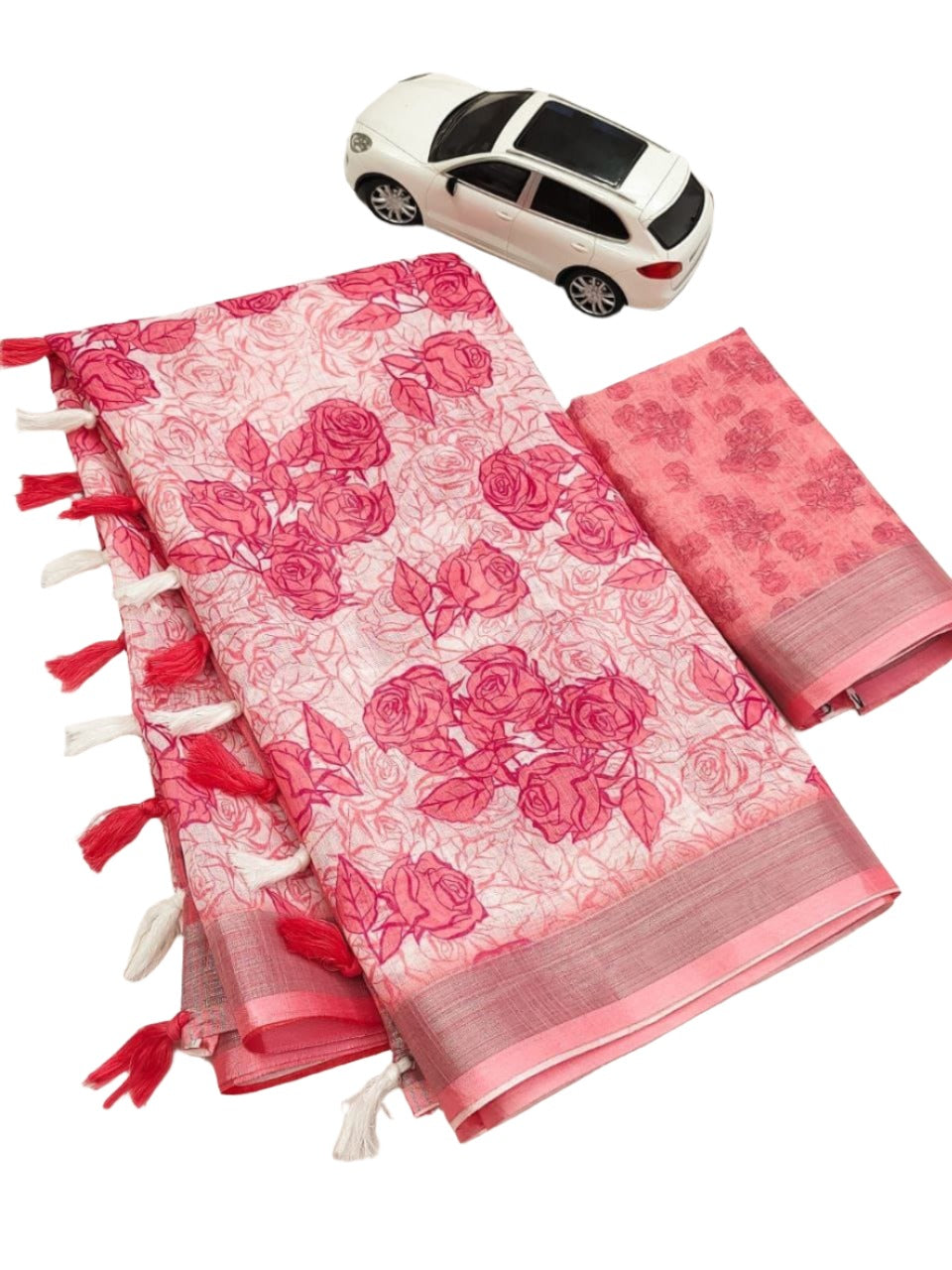 Digital Print Linen Sarees in Germany