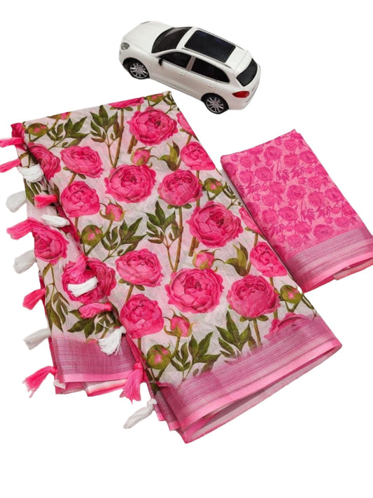 Digital Print Linen Sarees in Berlin
