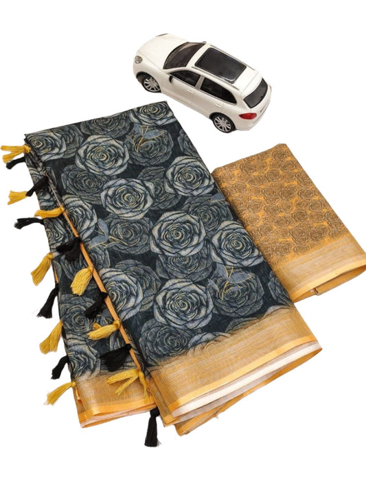 Digital Print Linen Sarees in Essen