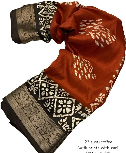 Printed Soft Cotton Crepe Silk Saree With Jacquard Border in Germany