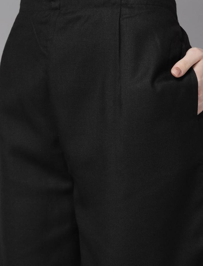 Black Pure Cotton Kurta with Palazzos & With Dupatta in Germany