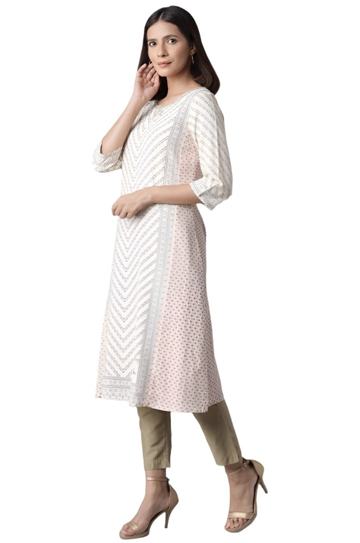 Women Floral Print Viscose Rayon A-line Kurta in Germany