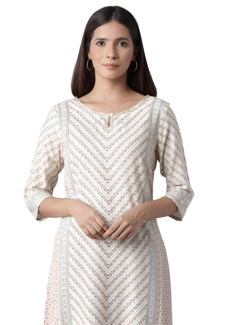 Women Floral Print Viscose Rayon A-line Kurta in Germany