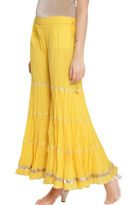 YELLOW COTTON SHARARA PANTS in Paris