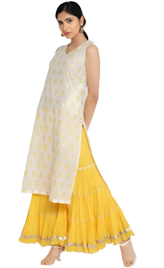 YELLOW COTTON SHARARA PANTS in Paris