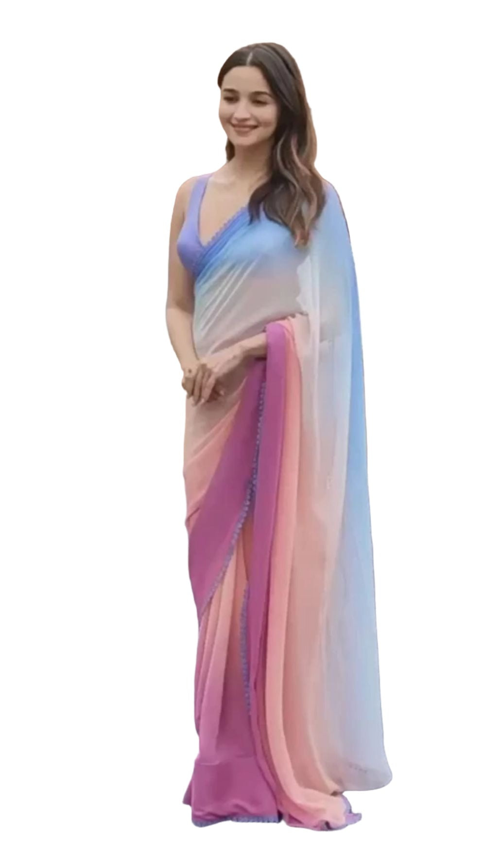 ALIA BHATT BLUE SAREE IN GERMANY