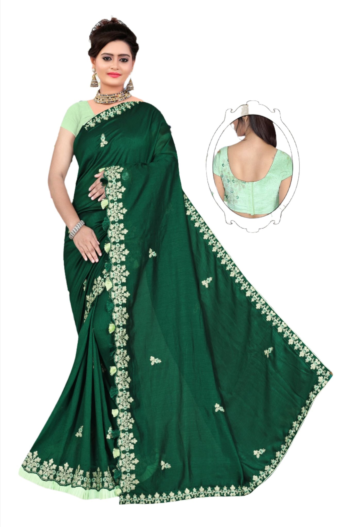 Silk Saree with Embroidery in Munich