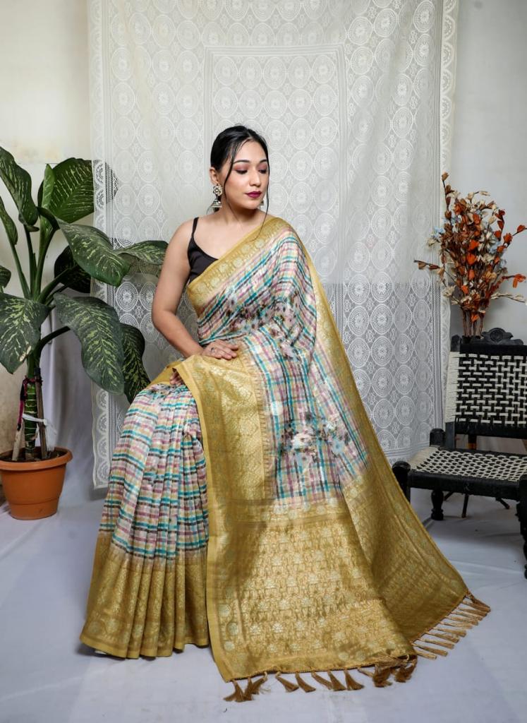 Multicolor Embroidered Silk Sarees in Munich