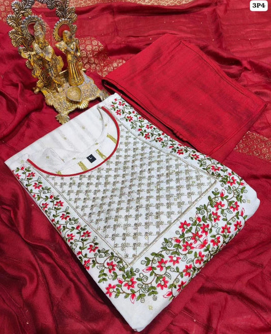 Women Kurta set embroidery and fabric detail - Neha Couture Indian Fashion