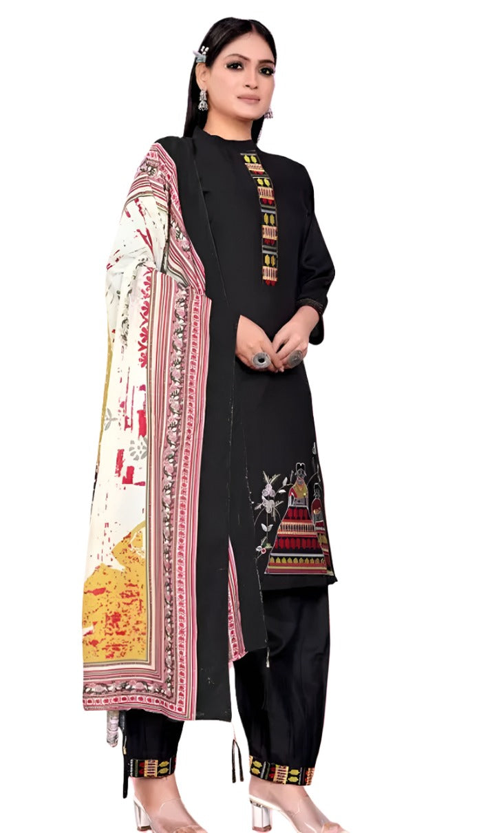Vrajgopi Stylish (Fancy) Embroidery Kurta with inner Patiala and dupatta set for women and girls in Germany