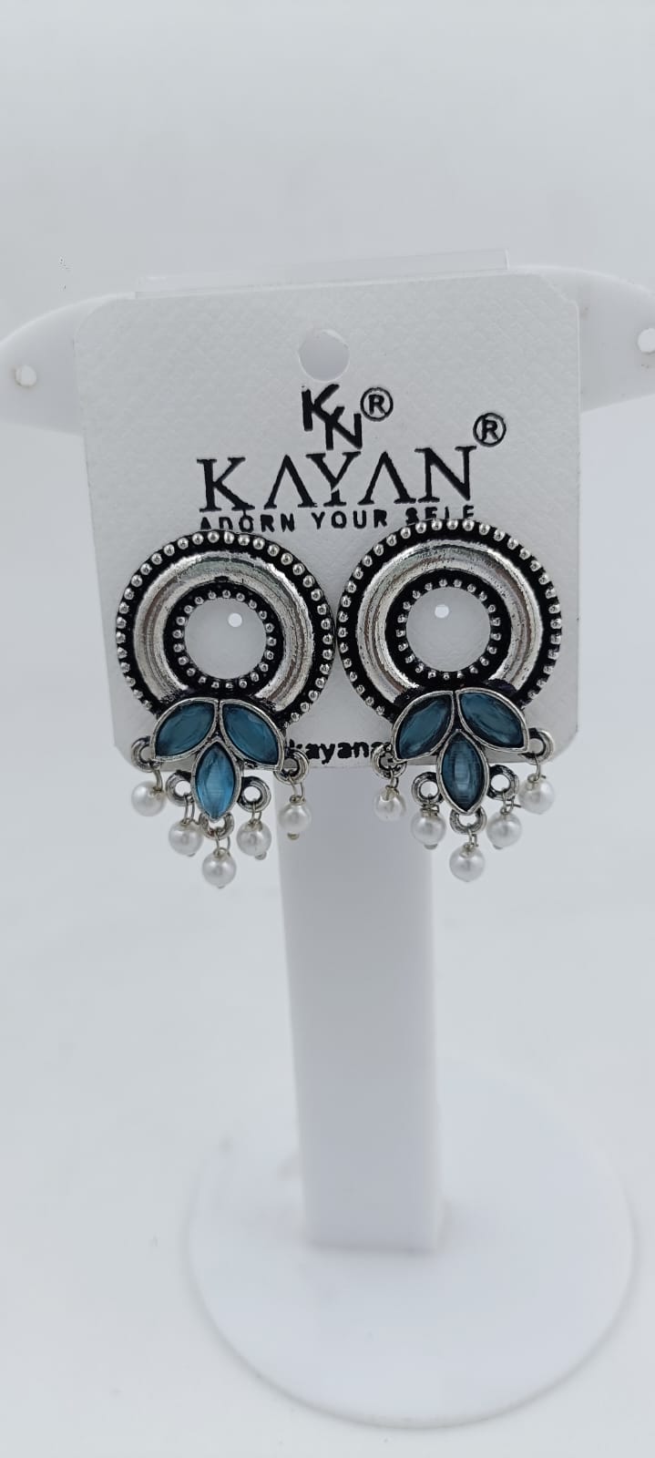 Designer Round silver Earrings in Paris