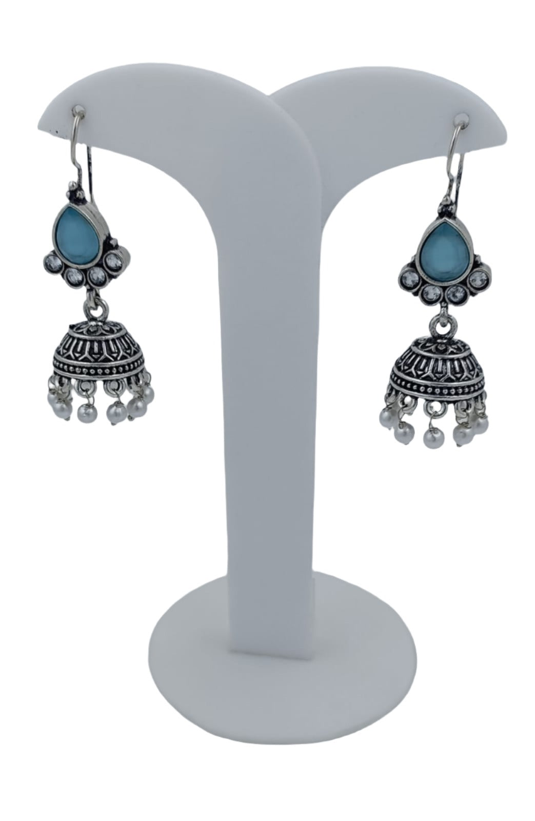 Silver Plated Stone Earrings Brass Jhumki Earring in Berlin