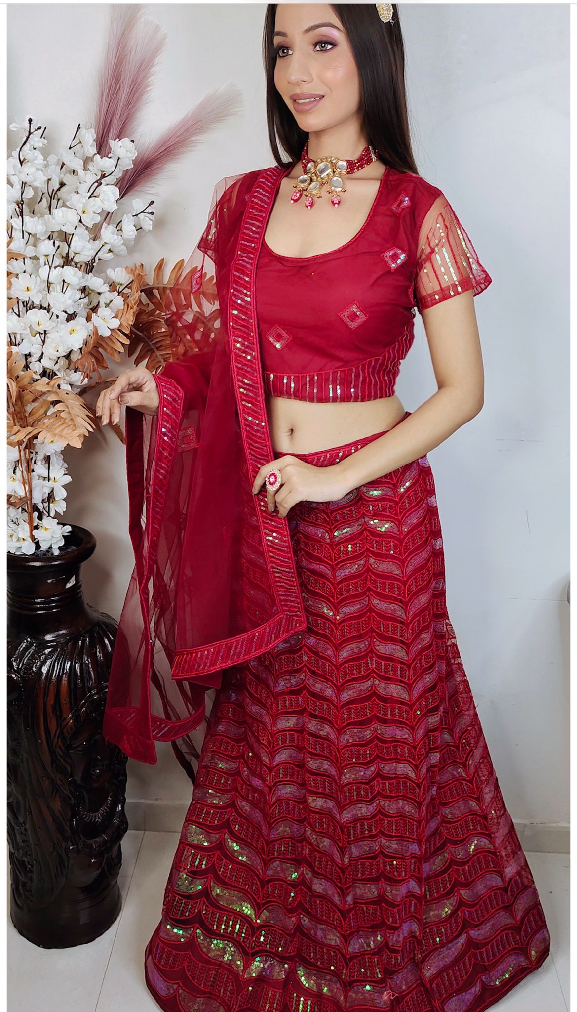 Partywear complete stitched Lehenga Choli set in Germany
