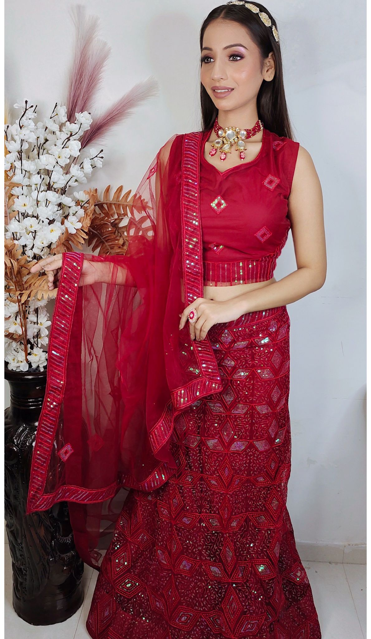 Partywear complete stitched Lehenga Choli set in Germany