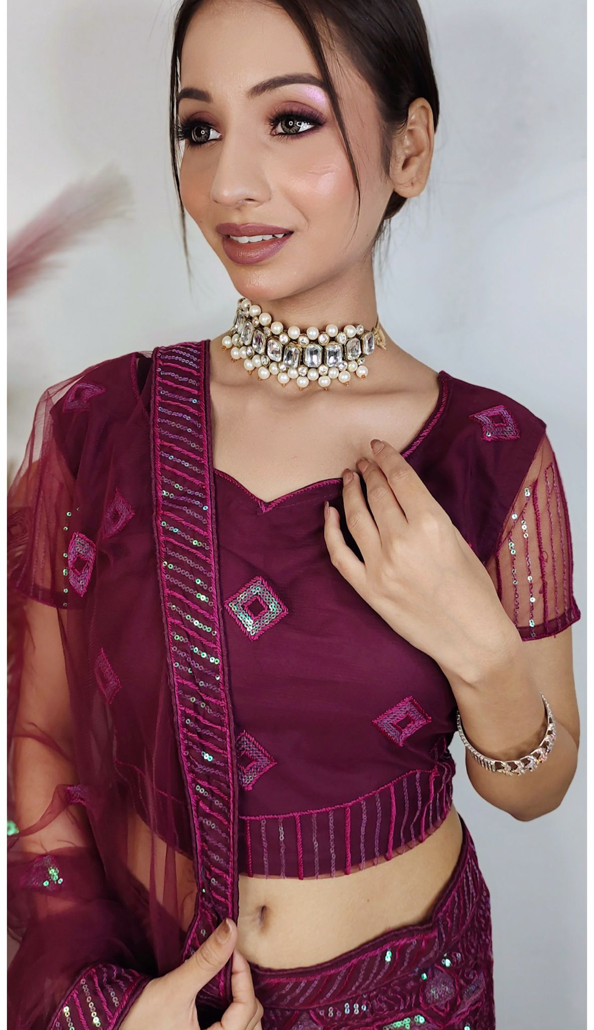 Partywear complete stitched Lehenga Choli set in Germany