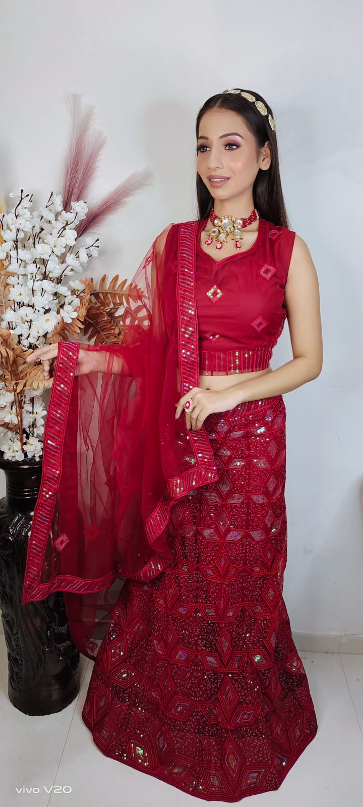 Partywear complete stitched Lehenga Choli set in Germany