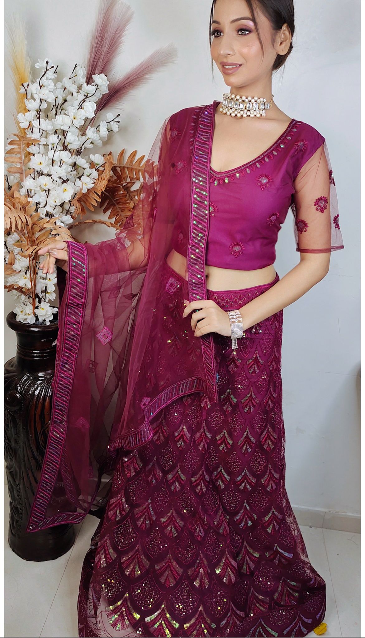 Partywear complete stitched Lehenga Choli set in Germany