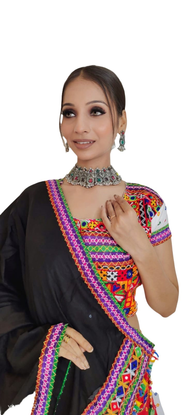 Multicolor Gujrati Navratre Bandhani Lahenga for women