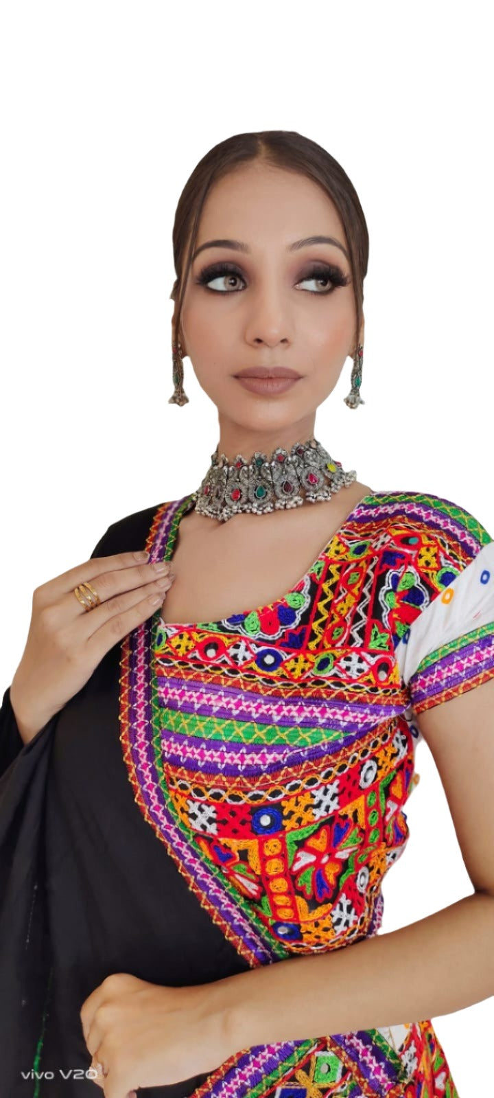 Multicolor Gujrati Navratre Bandhani Lahenga for women