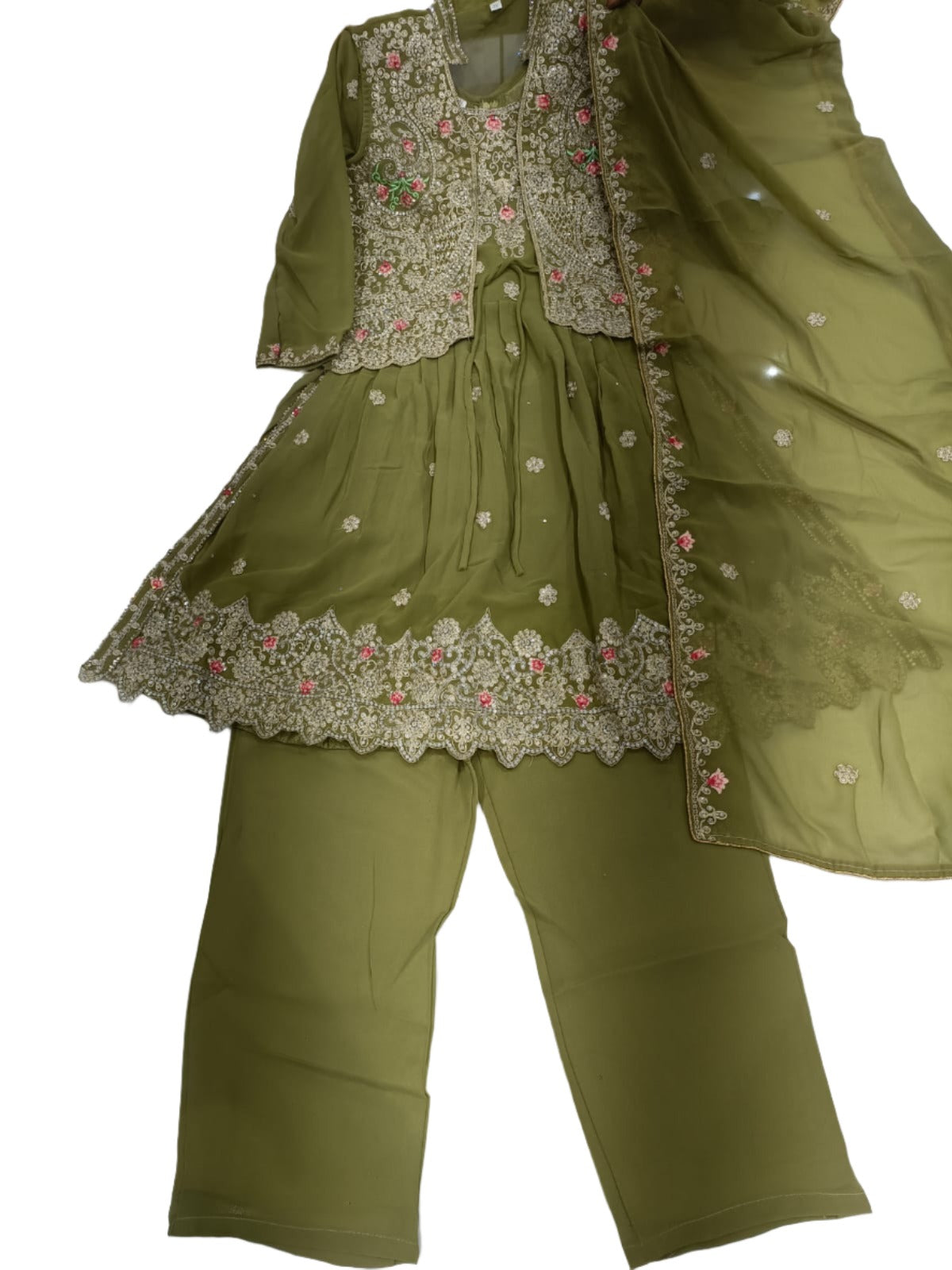 Girls Georgette Kurti Pant Set in Germany