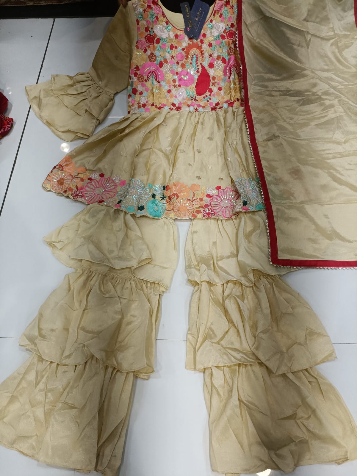 Georgette Girls Chinun Double Frill Sharara Suit in Germany