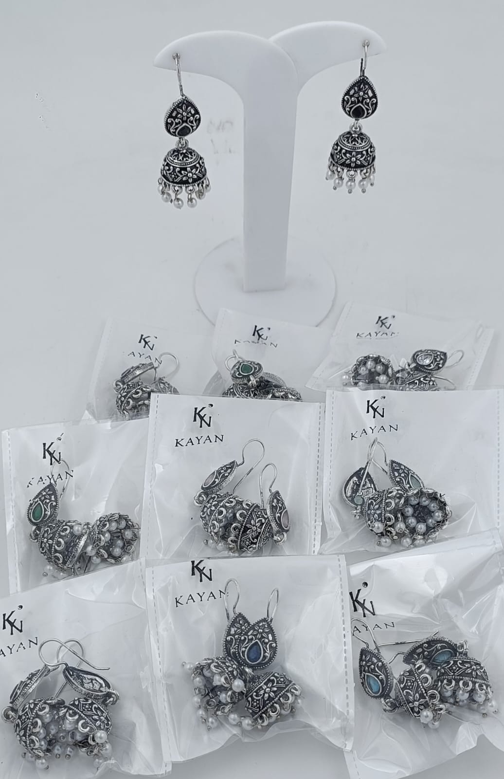 Oxidized Silver Jhumka Earring in Berlin
