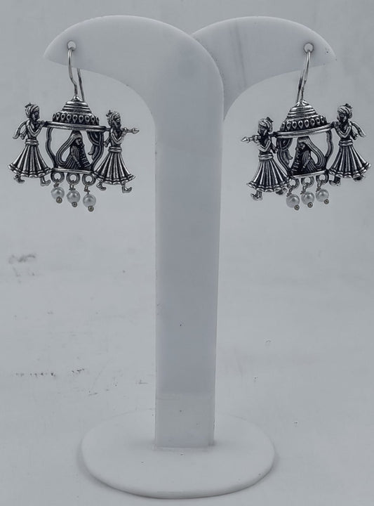 Silver Color Palki Oxidised Earrings in Berlin