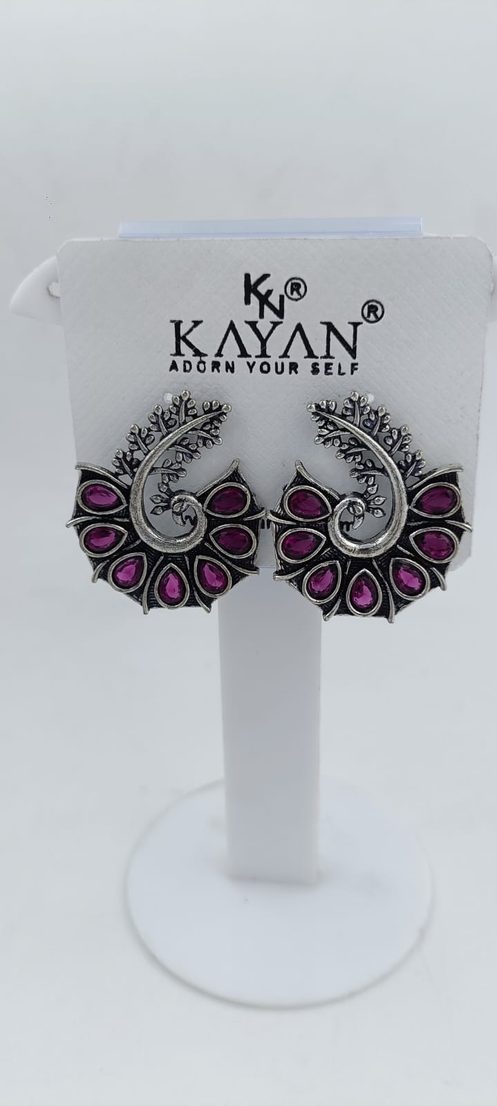 Beautiful Unique Design Oxidised Silver Stud Earrings in Munich