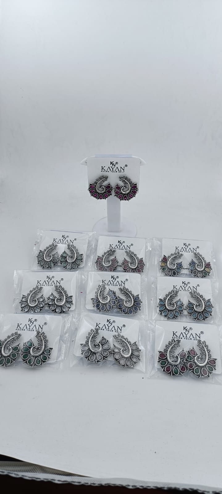 Beautiful Unique Design Oxidised Silver Stud Earrings in Munich