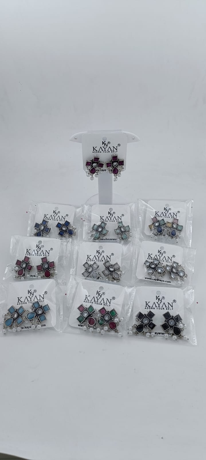 Sterling Silver Oxidised Square Faux earrings in Berlin