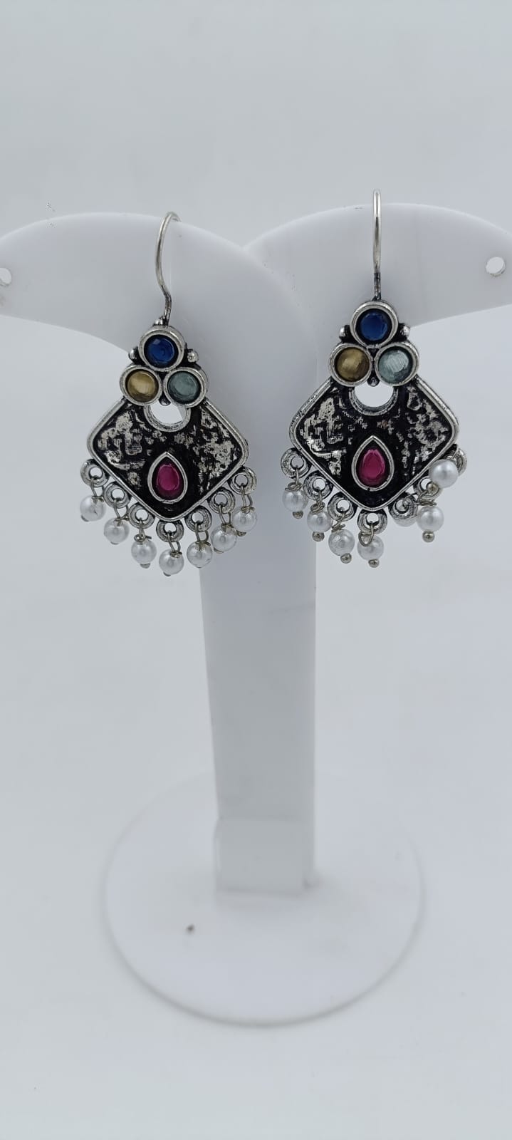 Oxidized Kundan drop Earrings in Berlin