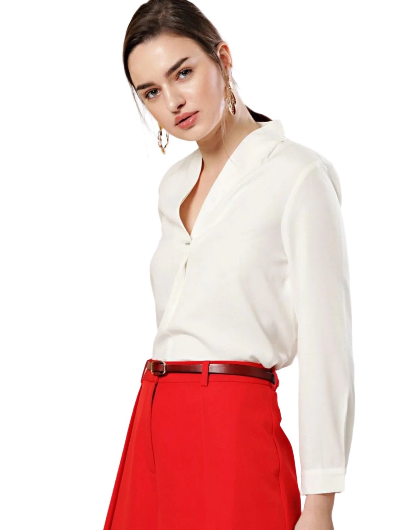 Casual Regular Sleeves Solid Women White Top in Berlin