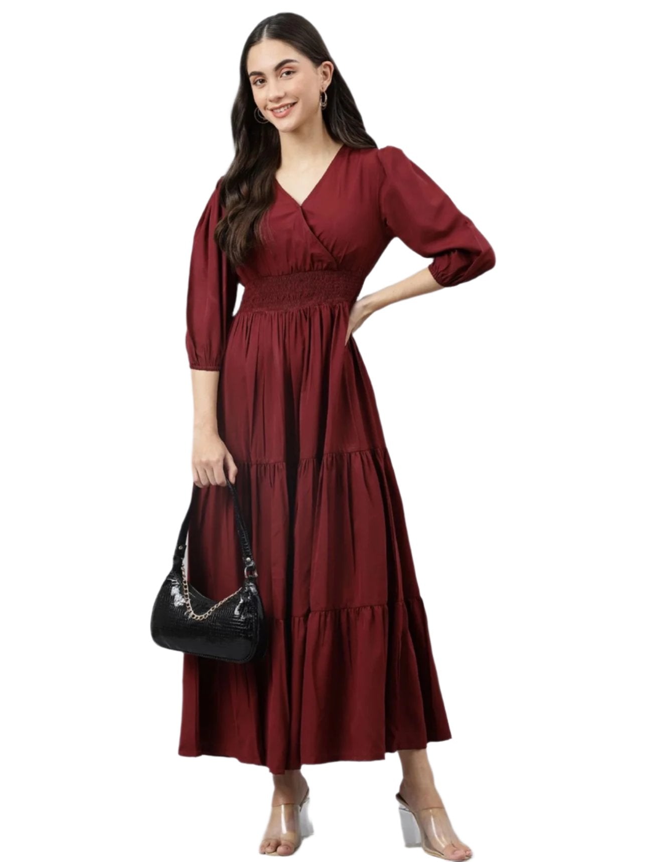 Women A-line Maroon Dress in Germany