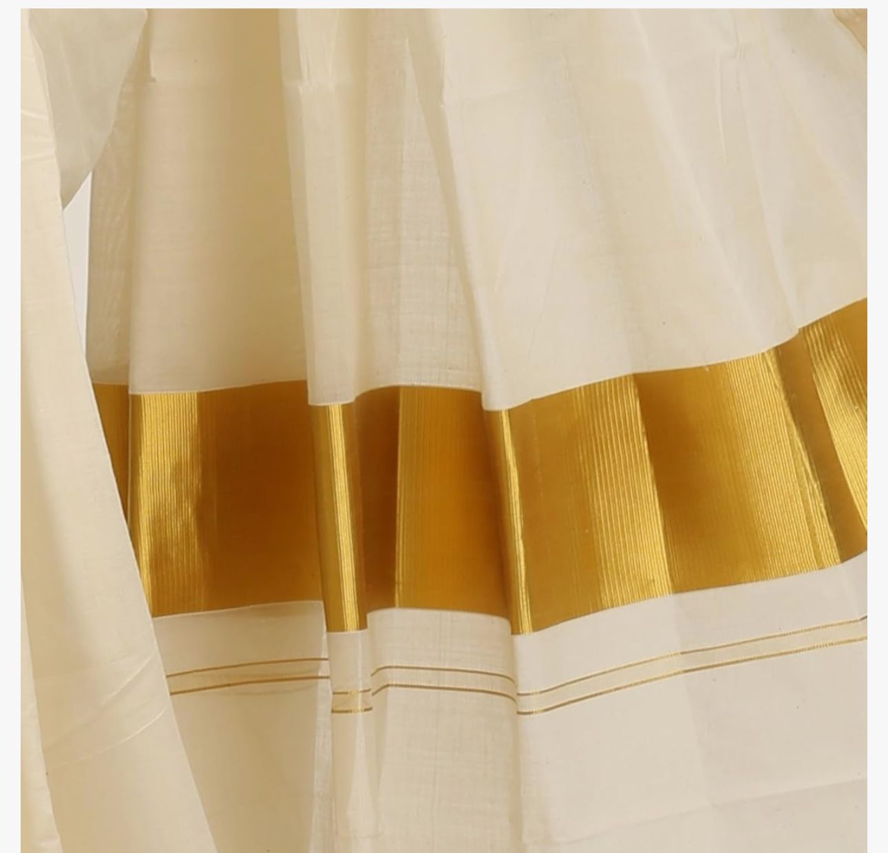 Mat Kuthampully Kerela Onam Jari Woven Cotton saree Germany