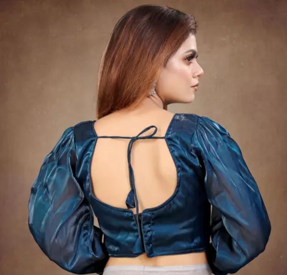 Organza Plain full Sleeves Readymade Blouse in Berlin