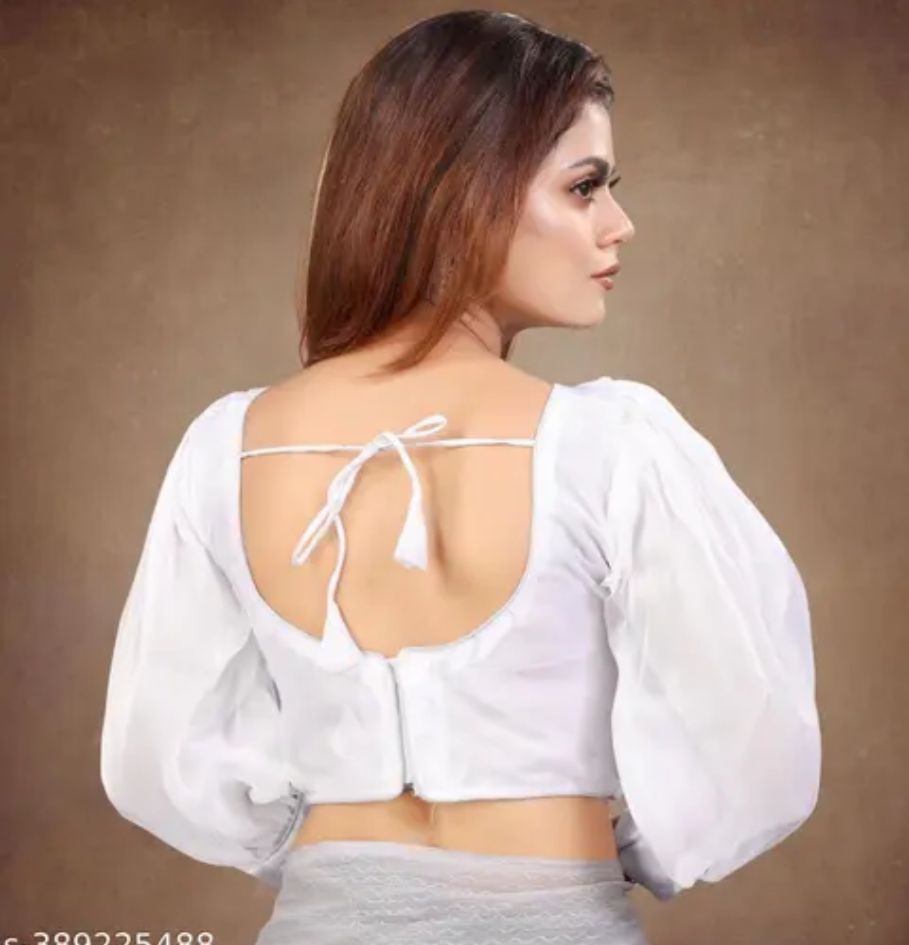 Organza Plain full Sleeves Readymade Blouse in Berlin
