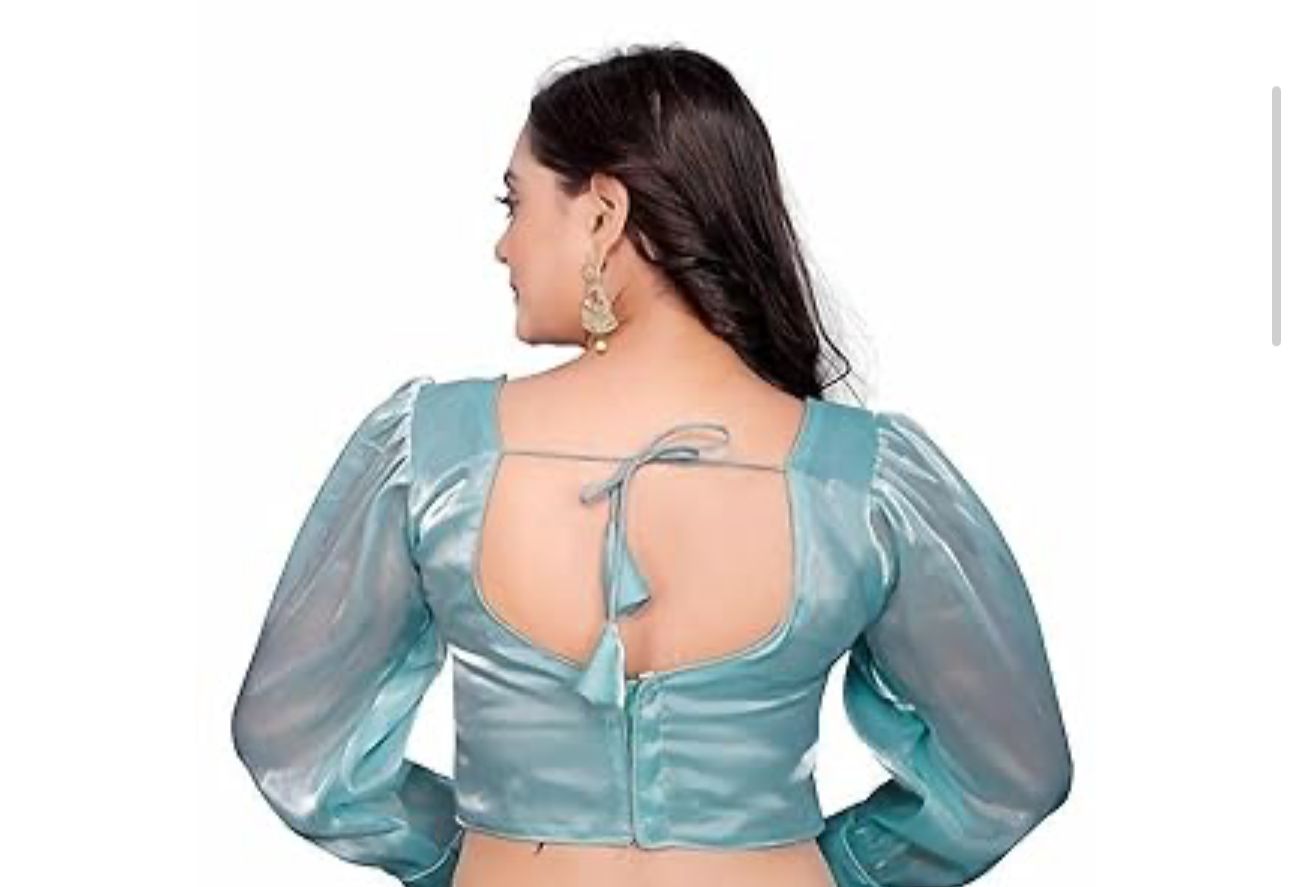 Organza Plain full Sleeves Readymade Blouse in Berlin
